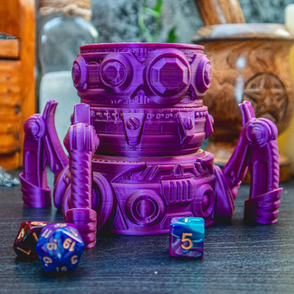 Artificer / Automaton Dice Box - The Flaming Feather & Flaming Filament