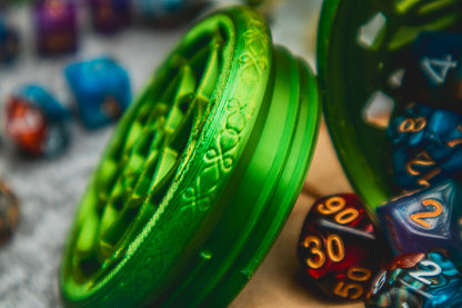 Elf dice box - The Flaming Feather & Flaming Filament