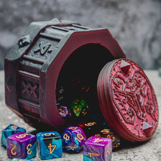 Dwarf dice box - The Flaming Feather & Flaming Filament