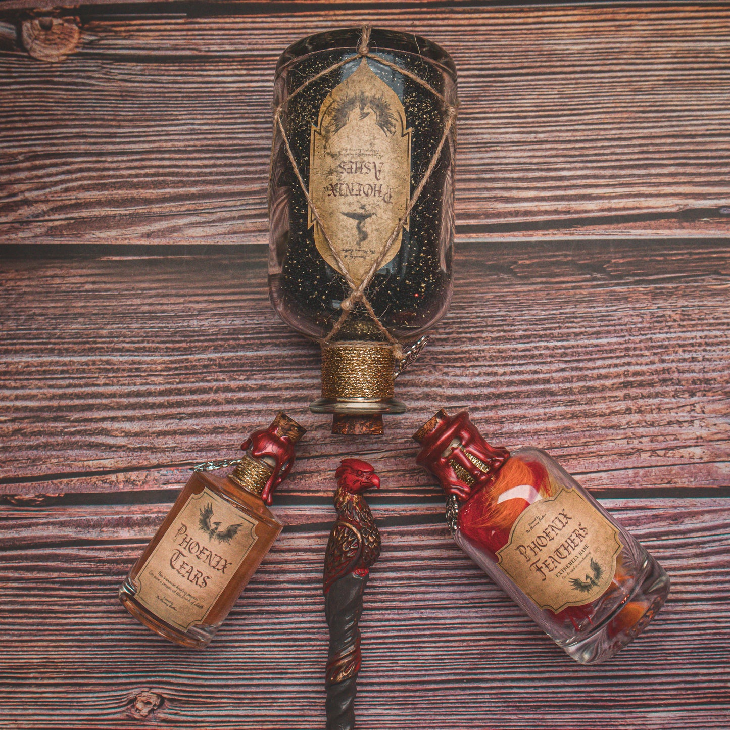 The Phoenix collection - The Flaming Feather & Flaming Filament