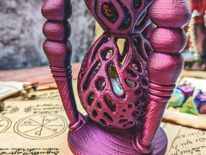 Wizard Hourglass dice holder - The Flaming Feather & Flaming Filament