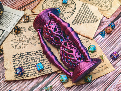 Wizard Hourglass dice holder - The Flaming Feather & Flaming Filament