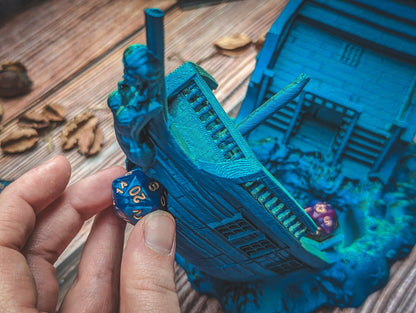 Shipwreck dice tower - The Flaming Feather & Flaming Filament