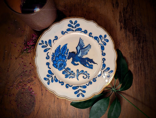 Pegasus in Delft Blue plate