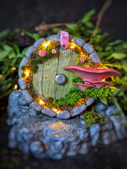 Door ornament with light feature