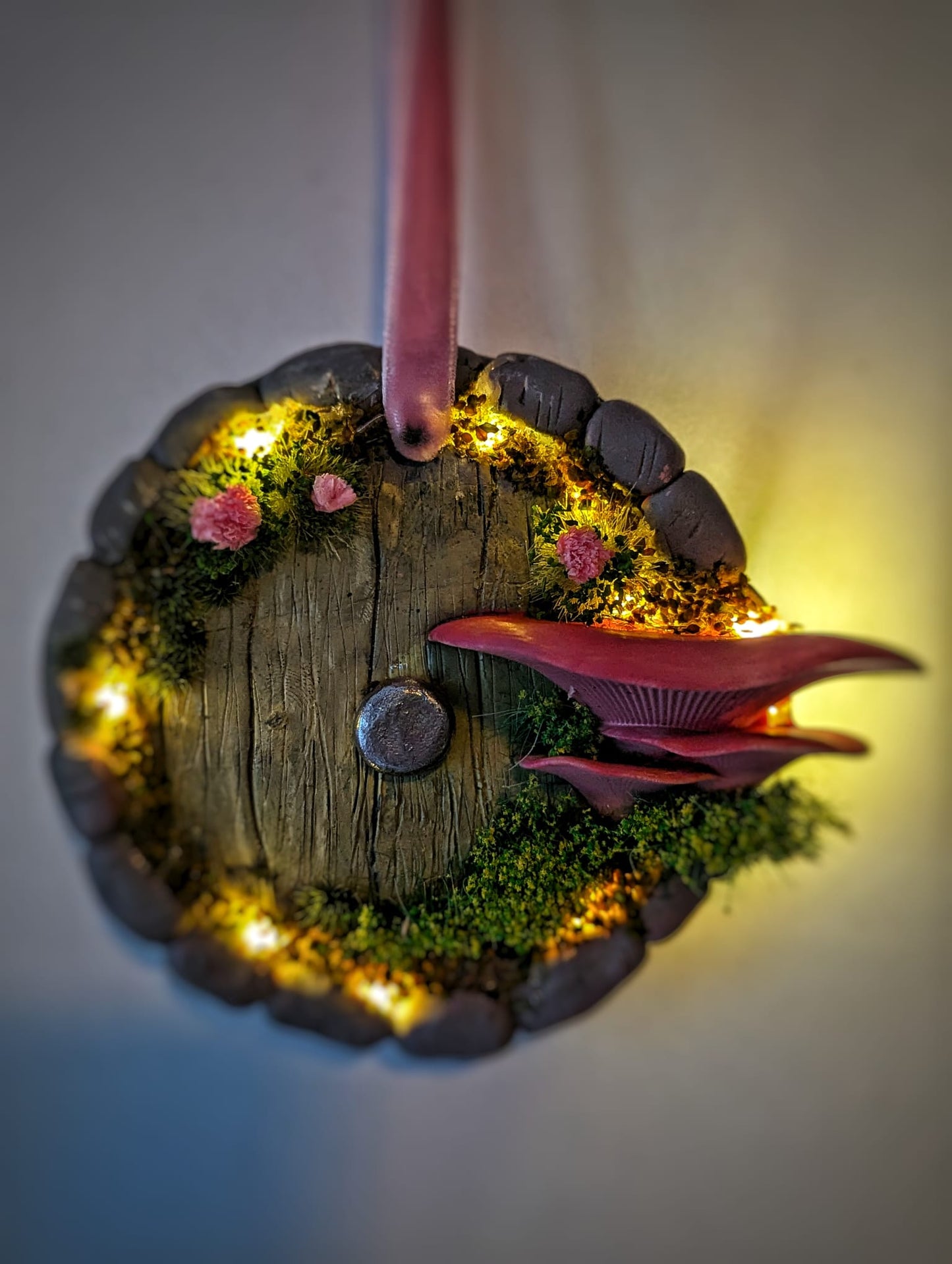 Door ornament with light feature