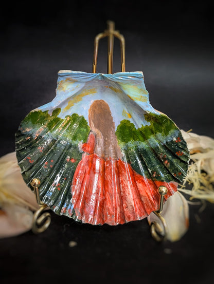 Romantic hand painted shell