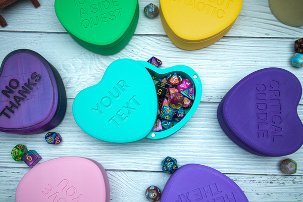 candy heart dice box
