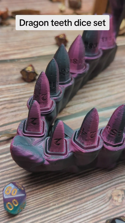 Dragon teeth dice set + holder