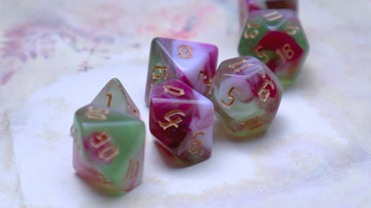 Rose Garden Polyhedral dice set