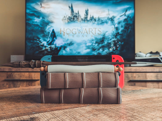 Magical Books Wandholder - Nintendo Switch Dock - The Flaming Feather & Flaming Filament