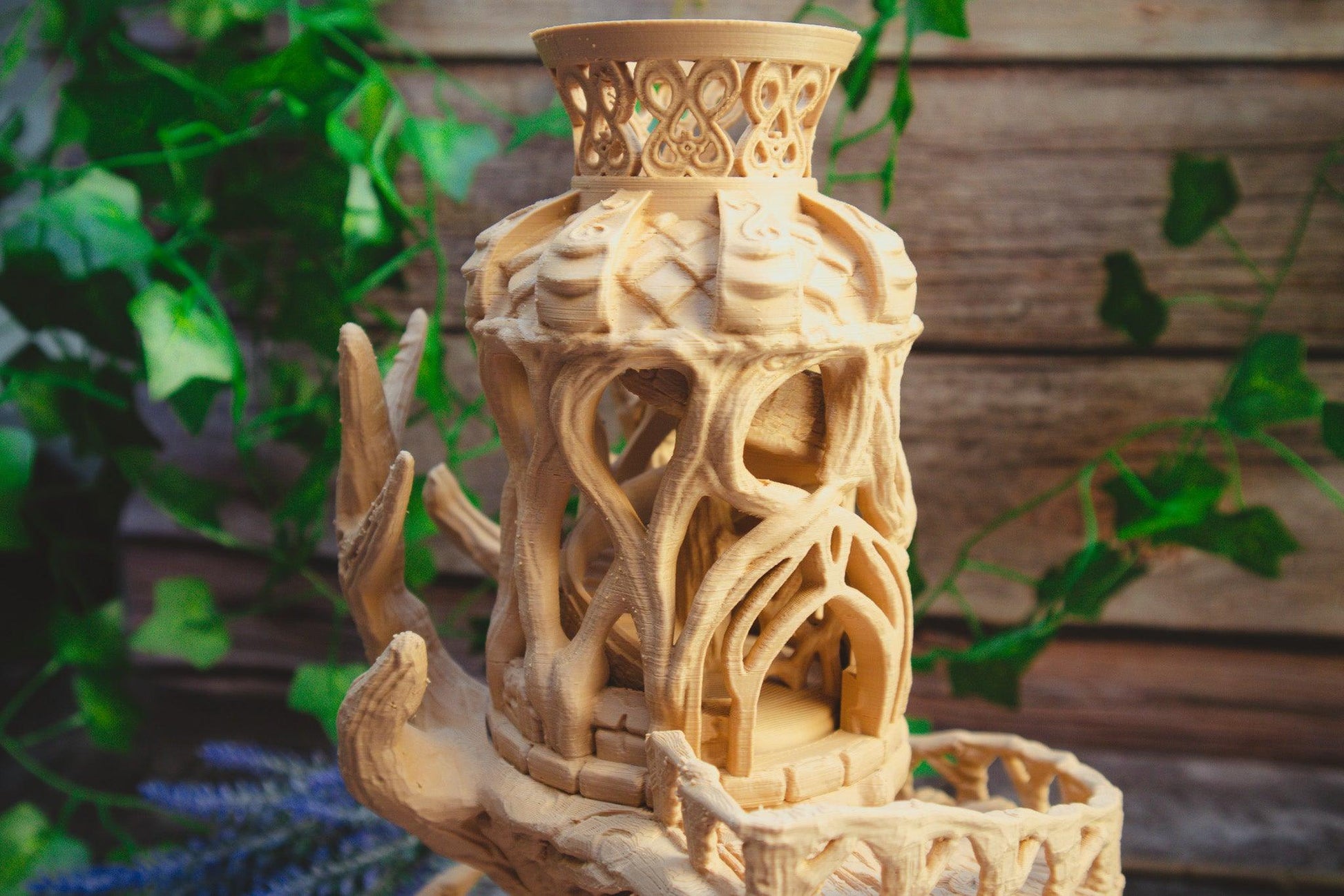 Celtic Dice Tower - Fairy nature themed RPG Dice tower - The Flaming Feather & Flaming Filament