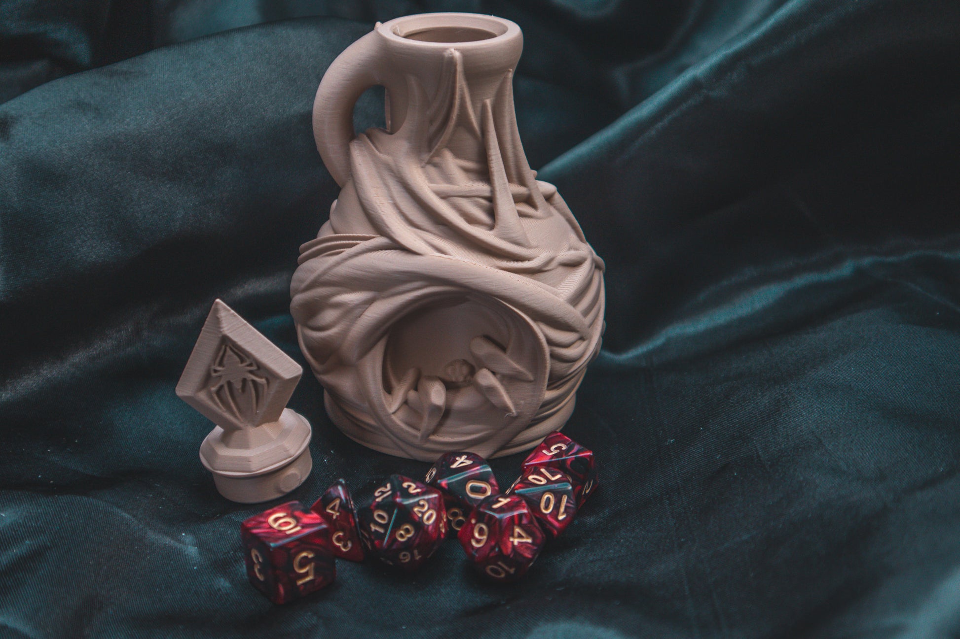 Spider Climb dice holder - The Flaming Feather & Flaming Filament