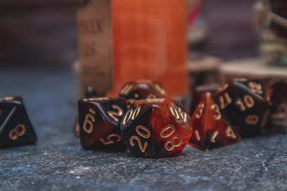 Phoenix Ashes Polyhedral dice set - Soft edge